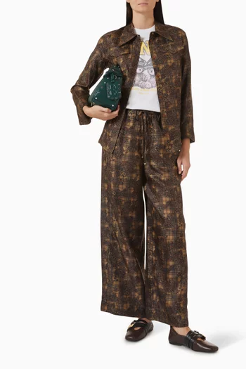 Printed Western Shirt in Silk-twill