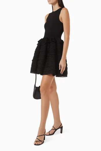 Dua Ruffled Lace Mini Dress