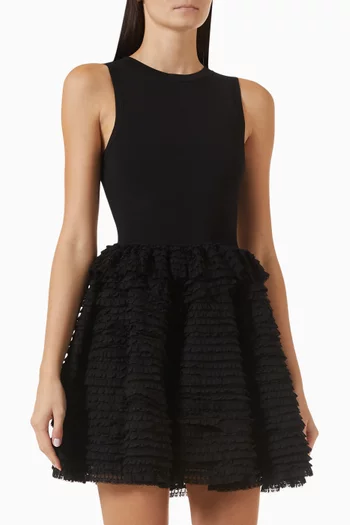 Dua Ruffled Lace Mini Dress