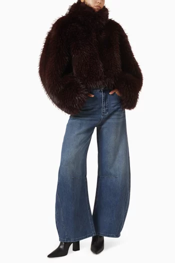 Gravina Cropped Jacket in Faux Fur