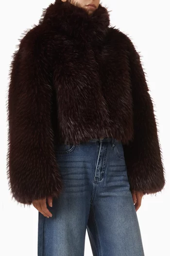 Gravina Cropped Jacket in Faux Fur