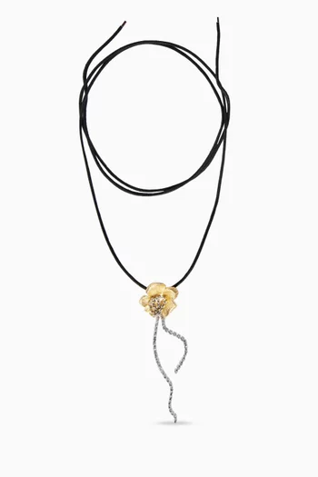 Flower Choker Necklace in Gold-plated Brass