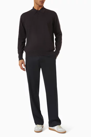 D Slacks Pants in Wool-gabardine