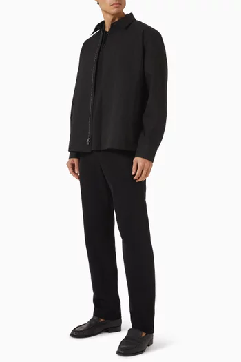 Drop-needle Stripe Polo Shirt in Pima Cotton