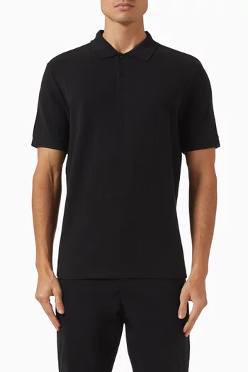 Drop-needle Stripe Polo Shirt in Pima Cotton