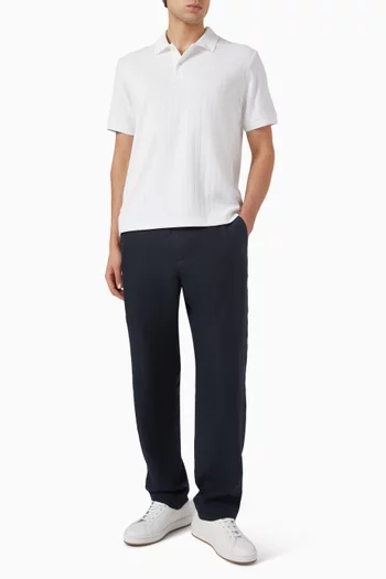 Drop-needle Stripe Polo Shirt in Pima Cotton