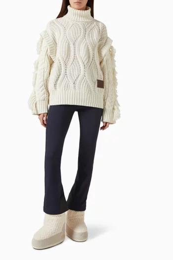 Kyomi Fringe-Trim Cable-knit Sweater