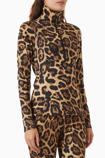 Leona Jaguar-print Ski Top