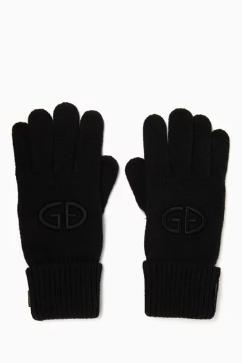 Vanity Logo-embroidered Gloves in Wool-blend