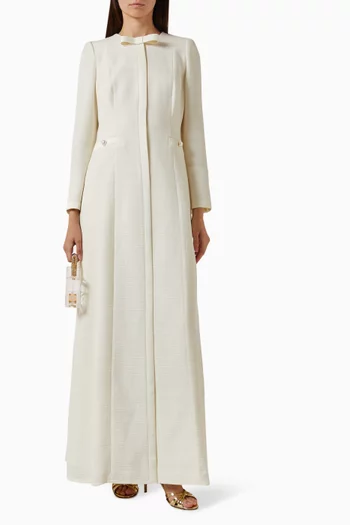 Bow Abaya in Summer Tweed