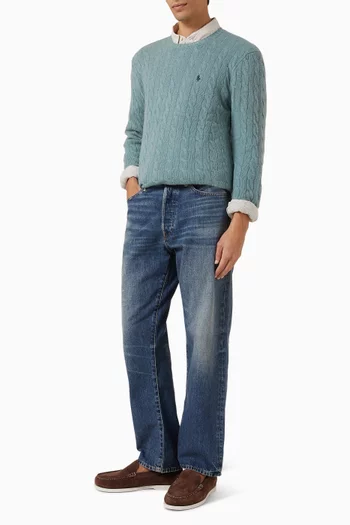 Cable-knit Pony Sweater in Wool & Cashmere