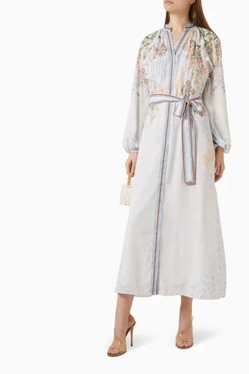 Florelle Printed Maxi Dress in Georgette
