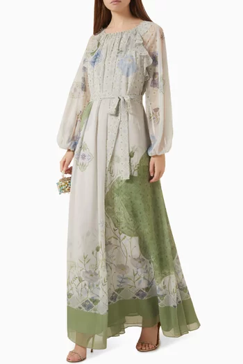 Sereia Printed Maxi Dress in Chiffon