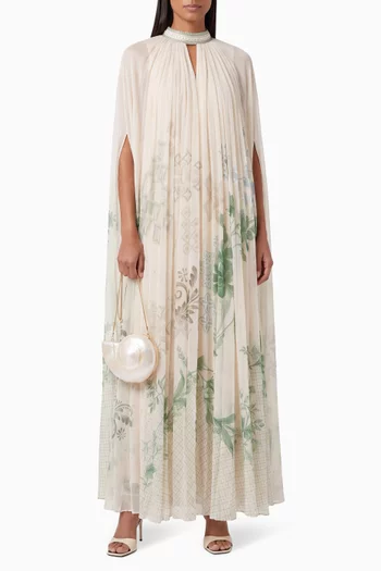Sylvora Cape Dress in Chiffon