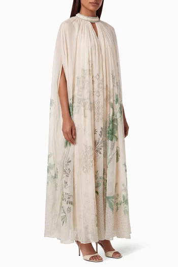 Sylvora Cape Dress in Chiffon