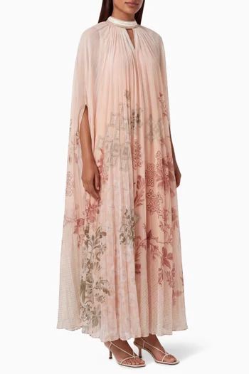 Sylvora Cape Dress in Chiffon