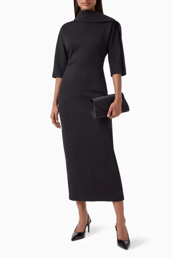 Shawl-collar Maxi Dress