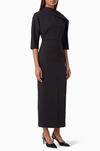 Shawl-collar Maxi Dress