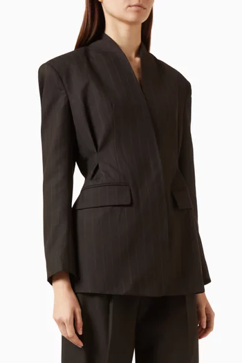 Pinstripe Hourglass Blazer