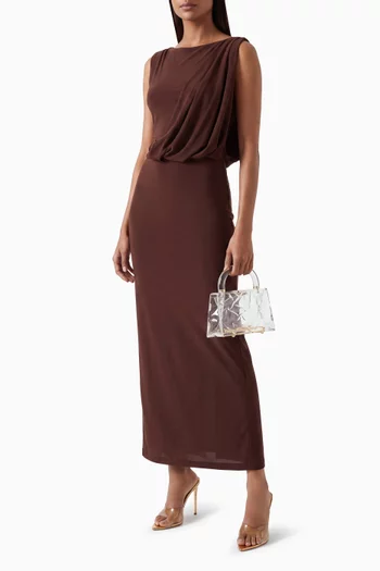 Draped-bodice Midi Dress