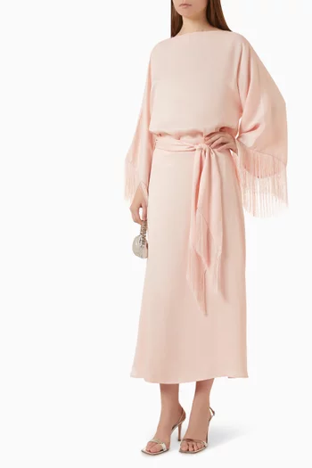 Fringed Flared-sleeve Top
