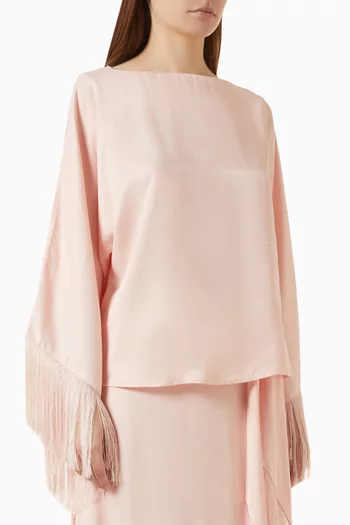 Fringed Flared-sleeve Top