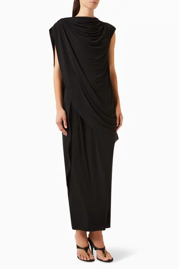 Draped Maxi Dress in Jersey