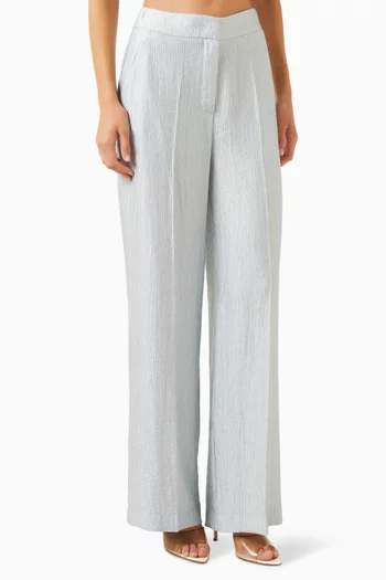 Textured Straight-leg Pants
