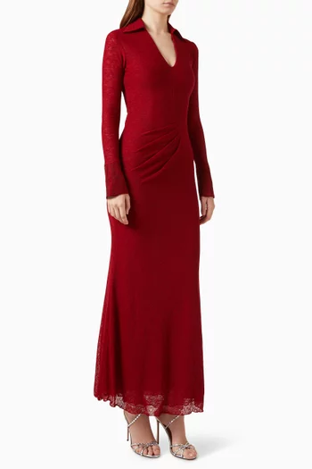 Noir Tide Dress in Wool-blend