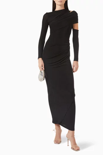 Zumia Cut-out Maxi Dress in Wool-blend