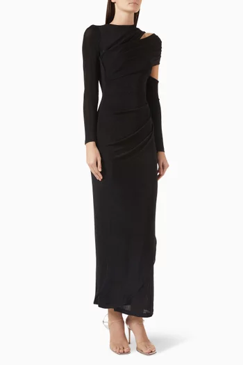Zumia Cut-out Maxi Dress in Wool-blend