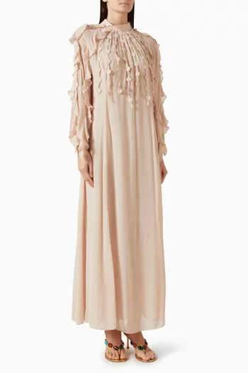 Astoria Ruffled Maxi Dress in Georgette