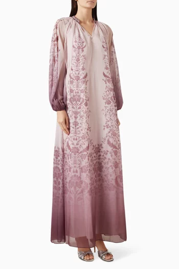 Virette Printed Maxi Dress in Chiffon