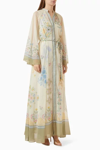 Floral-print Maxi Dress in Chiffon