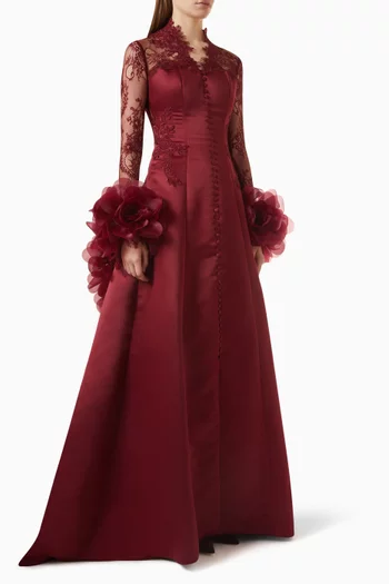 Primrose Gown in Mikado & Lace