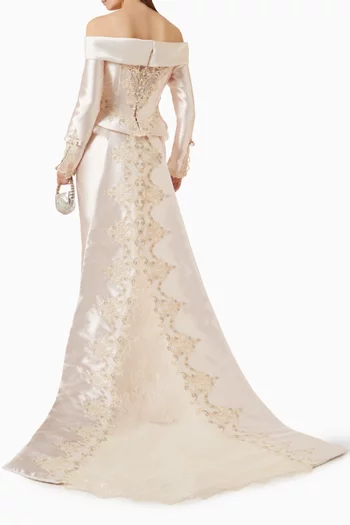 Impero Gown in Mikado & Lace