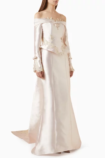 Impero Gown in Mikado & Lace