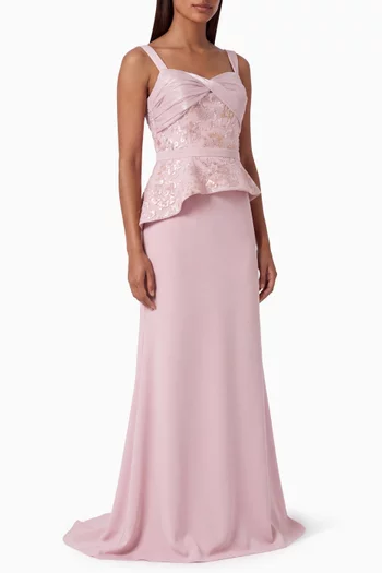 Sequin-embellished Peplum Dress
