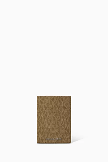 Hudson Folio Card Case in Signature Logo Canvas