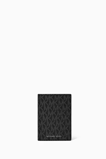 Hudson Folio Card Case in Signature Logo Canvas