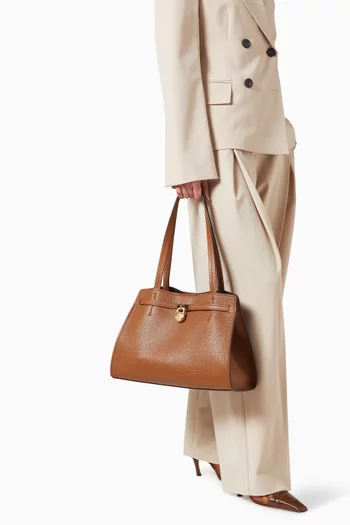 Large Hamilton Moderne East-West Fold Tote Bag in Leather