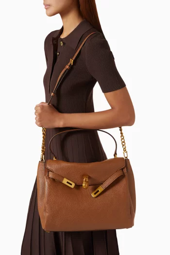 Large Hamilton Slouchy Top-handle Bag in Textured Leather