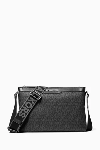 حقيبة مسنجر هدسون قنب بنقشة شعار الماركة