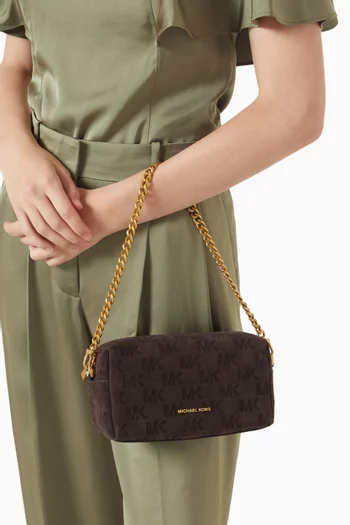 Small Bryant Logo-embossed Convertible Crossbody Bag in Suede