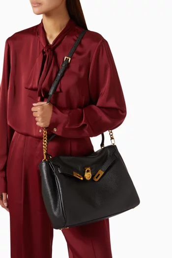 Large Hamilton Slouchy Top-handle Bag in Textured Leather