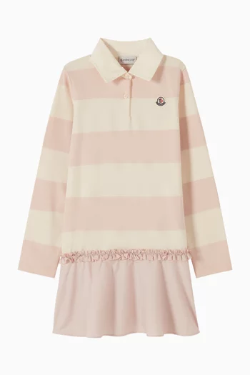 Logo Polo Striped Dress in Cotton-blend