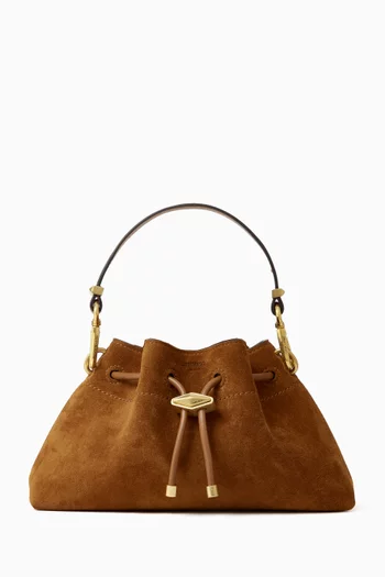 Small Cinch Shoulder Bag in Suede