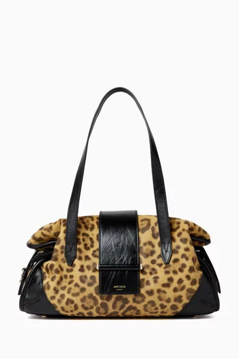 Bar Filo Leopard-print Shoulder Bag in Calf Hair