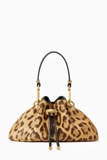 Small Cinch Shoulder Bag in Pony Leather