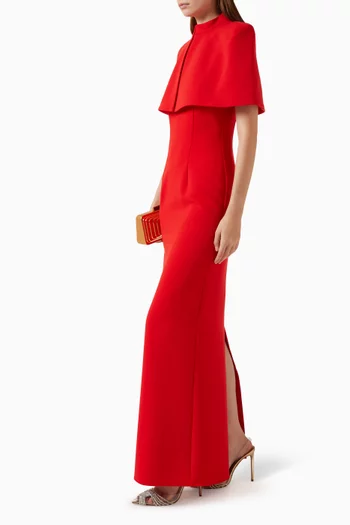 Deva High-Neck Cape in Crepe